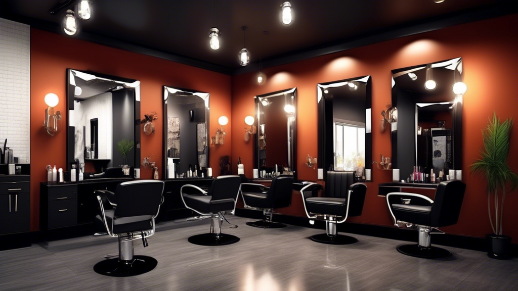 Create an image of a modern, stylish black hair salon interior. The salon has a friendly and welcoming atmosphere with diverse clients and skilled hairstylists working on various popular hairstyles li