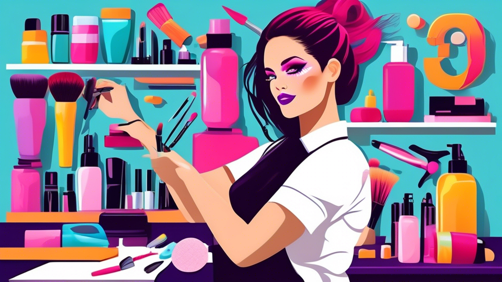 Create an image depicting a vibrant classroom setting for cosmetology courses. Include students practicing various beauty techniques such as hairstyling, makeup application, and skincare routines. The