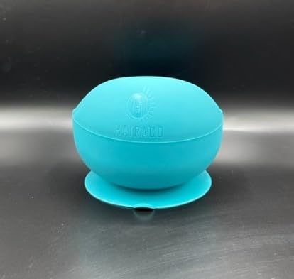 Hairaco Non-Slip Suction Hair Color Bowl For Salons and Hairstylists (Aqua Blue)