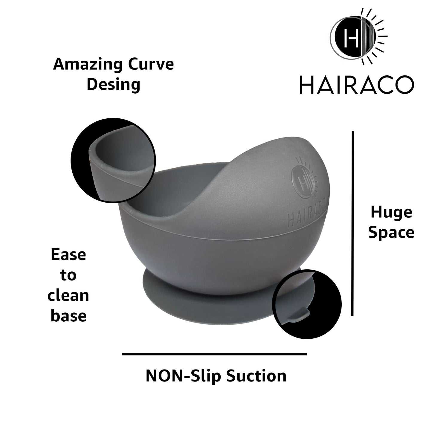 Hairaco Non-Slip Suction Hair Color Bowl (Stormy)