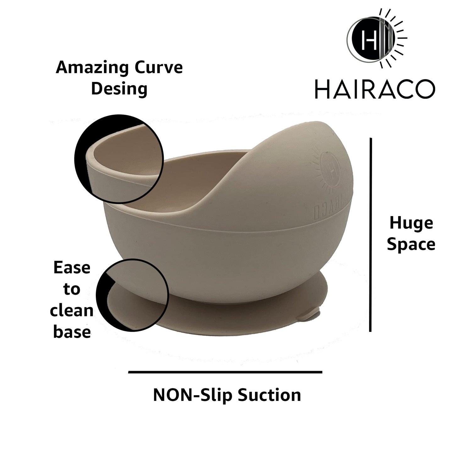 Hairaco Non-Slip Suction Hair Color Bowl (Ivory)