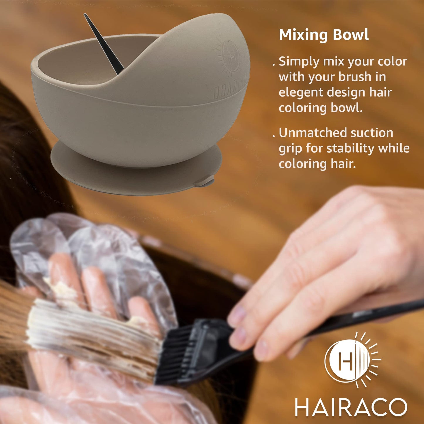 Hairaco Non-Slip Suction Hair Color Bowl (Ivory)