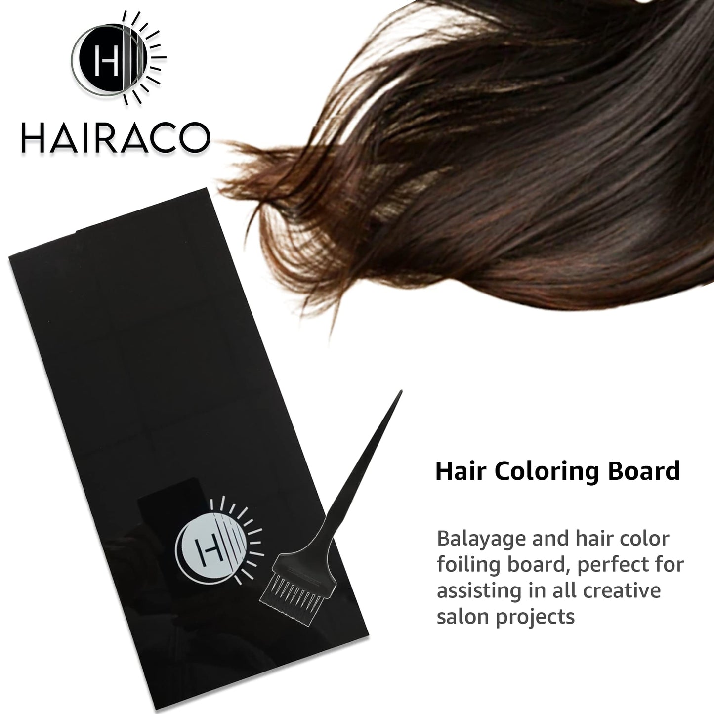 Hairaco Foil Board 5x11 inch, Acrylic Balayage Board for Hairstylist Classic Collection Black and White