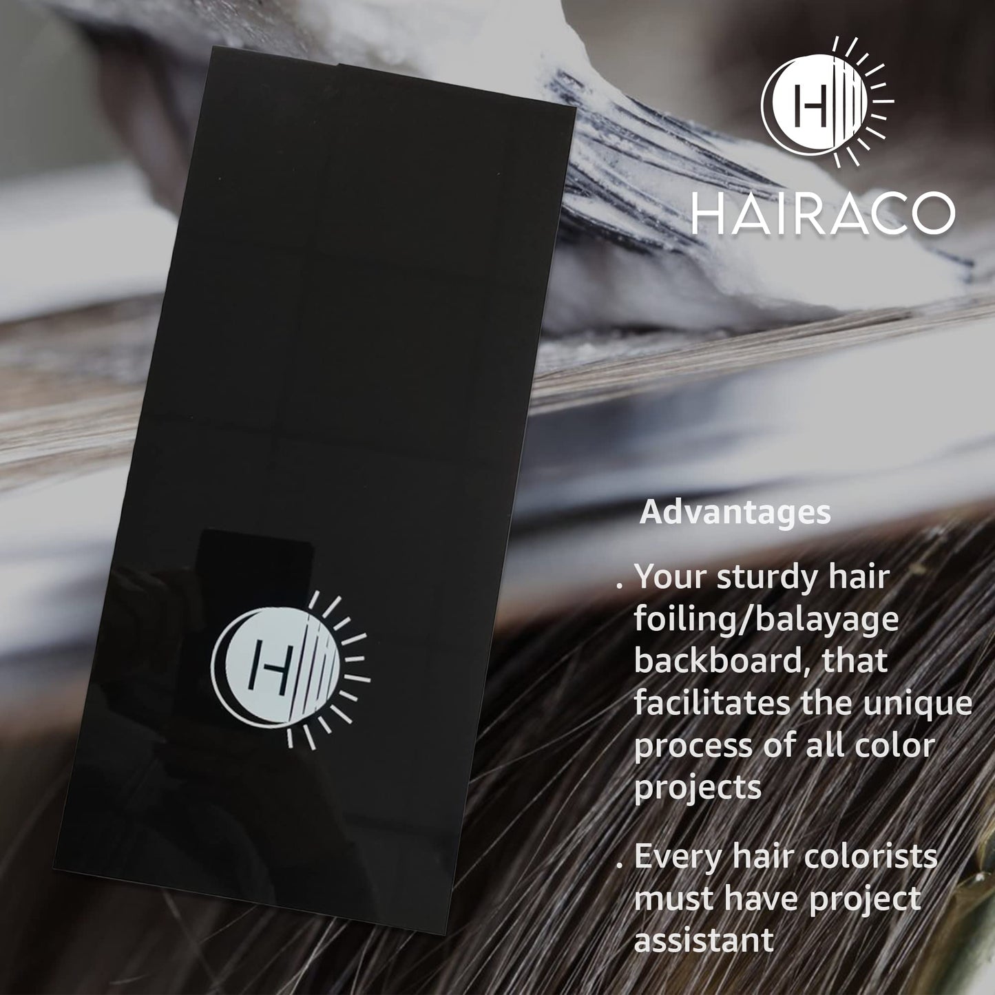 Hairaco Foil Board 5x11 inch, Acrylic Balayage Board for Hairstylist Classic Collection Black and White