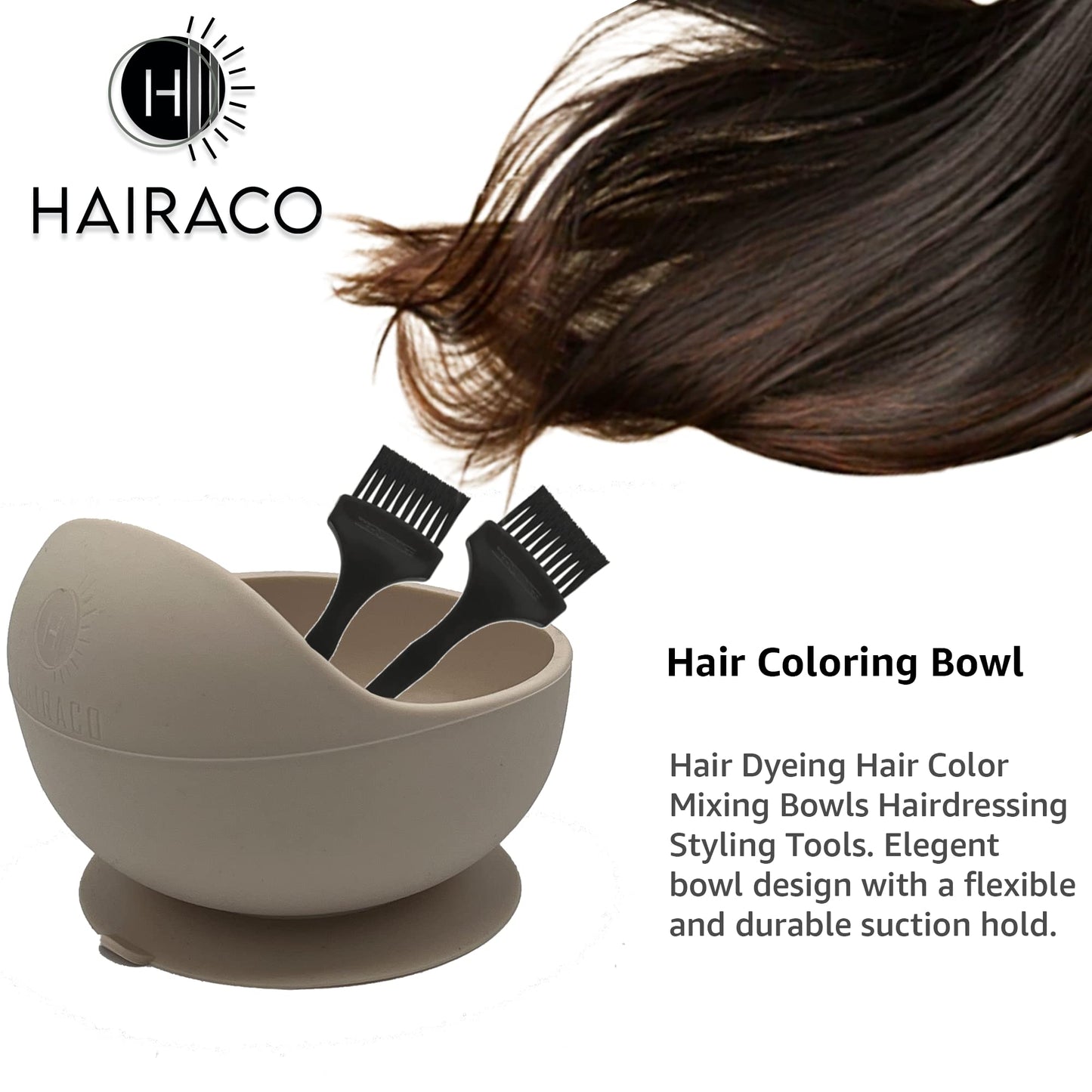 Hairaco Non-Slip Suction Hair Color Bowl (Ivory)