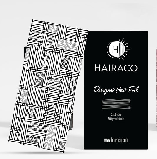 HAIRACO HAIR HAVEN Designer Hair Color Foils - 500 pre-cut, single sheet, extra long length foils, 5.5x12 inches, textured long hair foils (Mosaic Collection)